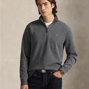 Polo by Ralph Lauren Performance Estate Rib Quarter-Zip Pullover Grey